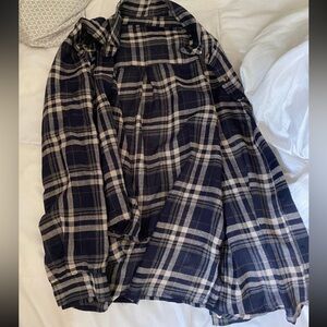 Blue and White Flannel Shirt